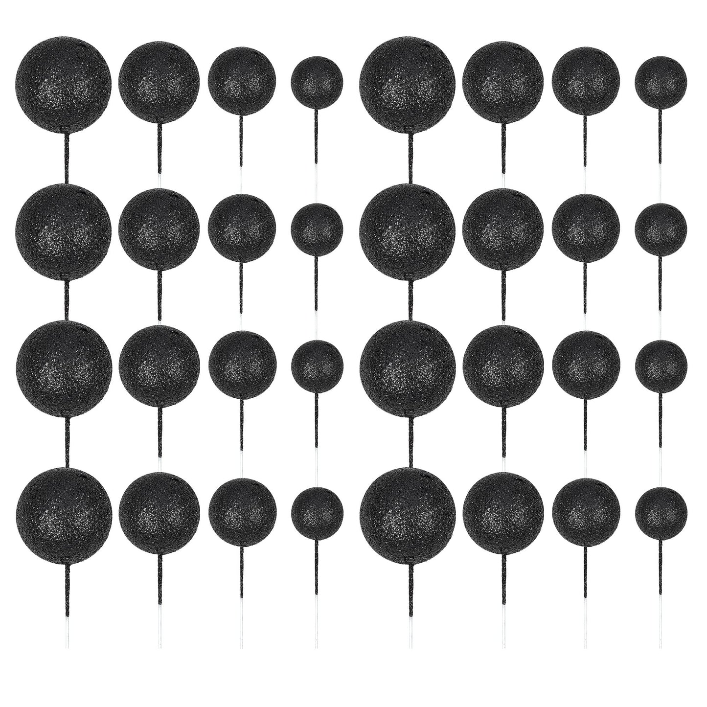 30Pcs Mini Balloon Cake Topper Glitter Foam Ball Cake Picks Decorations Faux Pearl Balls Diy Cake Insert Topper Baking Decoratio