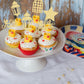 Gyufise 24Pcs Happy Eid Mubarak Cupcake Toppers Glitter Star Ramadan Kareem Cupcake Pick Moon Star Eid Islamic Muslim Theme Party Cake Decoration Supplies Gold
