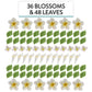 Global Sugar Art Edible Sugar Cake & Cupcake Flowers, 36 Count, Gumpaste, Tropical Flowers with Leaves