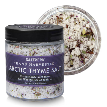 Saltverk Arctic Thyme Sea Salt Flakes, Handcrafted Gourmet, 2.82 Ounces
