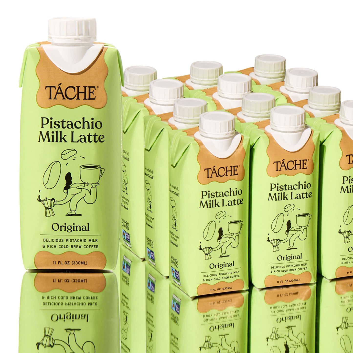 T  che Pistachio Coffee - Drink On-The-Go, Cold Brew Coffee & Pistachio Milk, Smooth & Lightly Sweet, Made from Arabica Beans, P