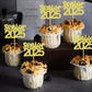 24 Pack 2025 Graduation Cupcake Toppers Senior 2025 Congrats Grad Graduation Hat Cupcake Picks For 2025 Graduation Theme Birthda