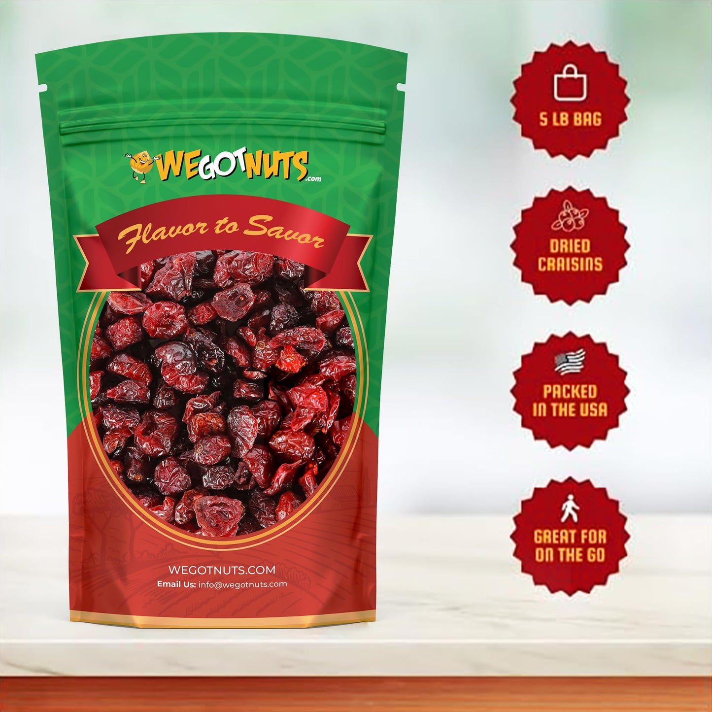 Dried Cranberries 5 Pounds (80oz) By We Got Nuts Sweetened Cranberries for Salads, Cooking, and Baking