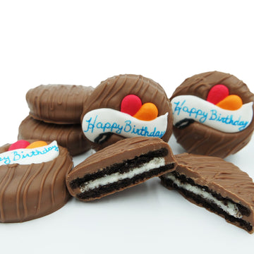 Philadelphia Candies Milk Chocolate Covered OREO Cookies, 8 oz Happy Birthday Gift