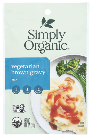 Simply Organic Vegetarian Brown Gravy Mix, Certified Organic, Vegetarian, Gluten-Free | 1 oz
