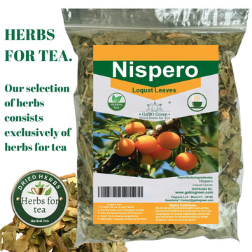 Gabio Green-Te Hojas De Nispero, 8 Oz / 1/2 Pound,Nispero Leaves, 100% Natural, Eriobotrya Japonica (Loquat Leaves Tea) Wildcraf
