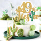 Tivurcia Cake Topper, Fiesta 19th Birthday Decoration, Gold Color, Tropical Theme