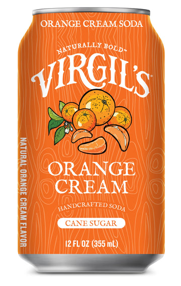 Virgils Handcrafted Orange Cream Soda - Zesty Bold Flavor - 12oz Cans  24 Pack