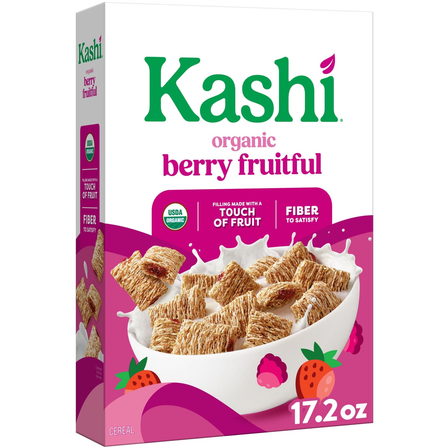 Kashi Breakfast Cereal  Organic  Fiber Cereal  Berry Fruitful  17.2oz Box (1 Box)