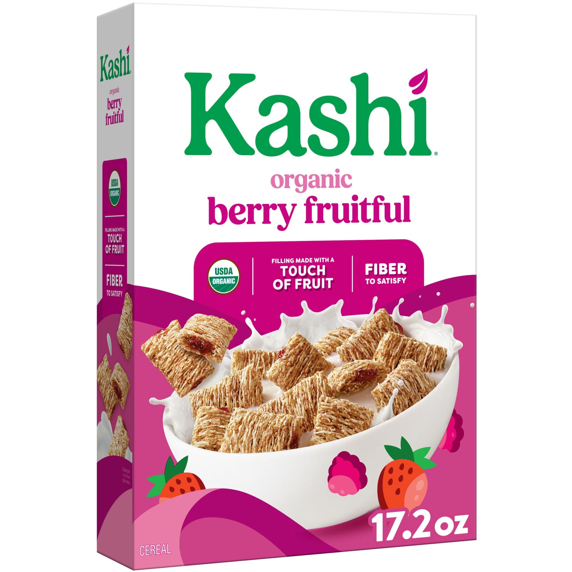 Kashi Breakfast Cereal  Organic  Fiber Cereal  Berry Fruitful  17.2oz Box (1 Box)