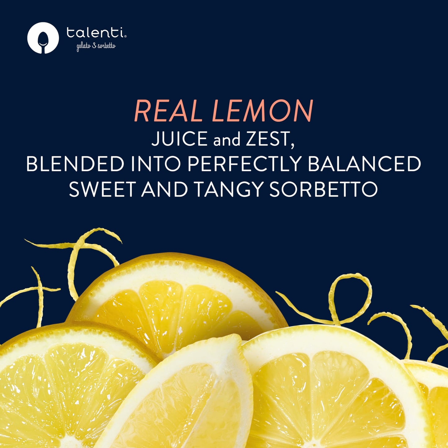 Talenti Dairy-Free Sorbetto Zesty Lemon for Your Next Indulgence, with Real Lemon in Each Jar, 1 pint