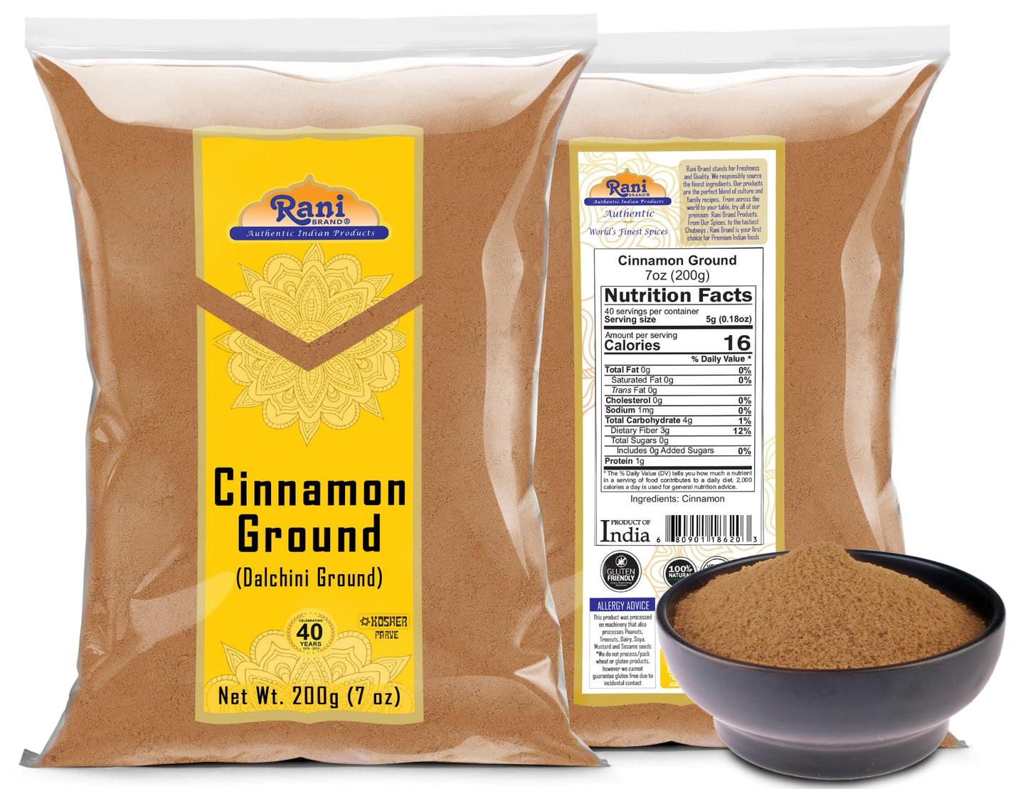 Rani Cinnamon Powder (Ground) Spice 7Oz (200G) ~ All Natural | Salt-Free | Vegan | No Colors | Gluten Friendly | Non-Gmo