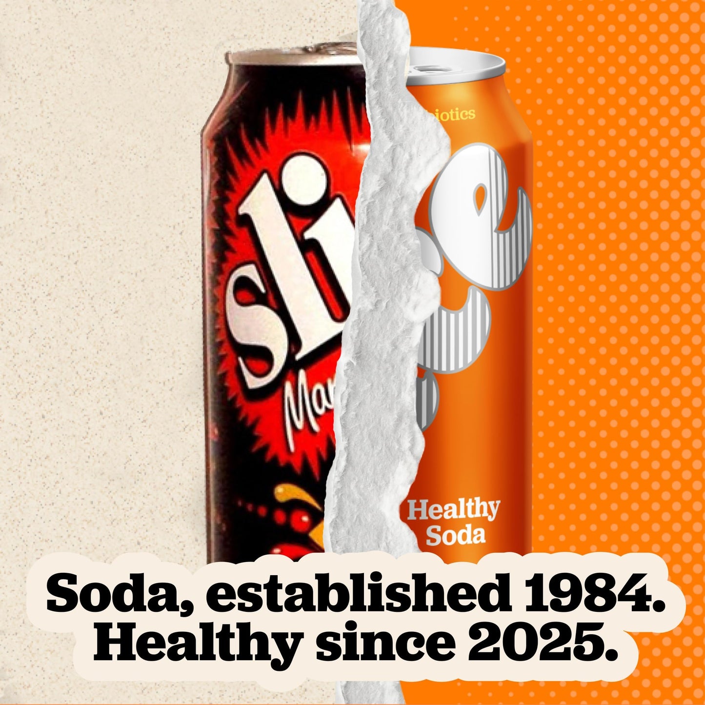Slice Orange Healthy Soda, With Prebiotics and Probiotics, 12 fl oz Can
