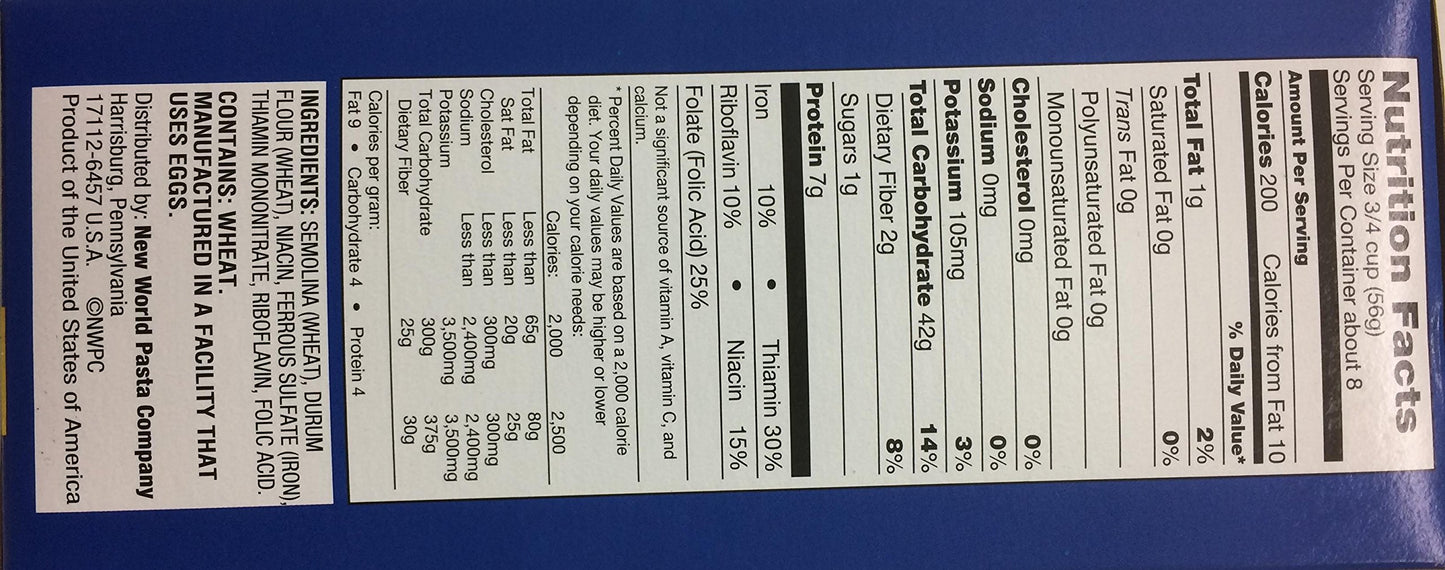 Ronzoni Rigatoni Non Gmo 16 Oz. Pack Of 3.