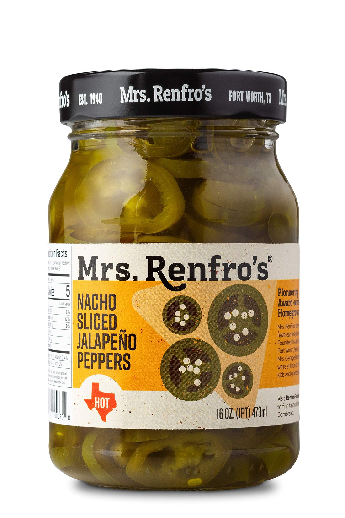 Mrs. Renfro'S Nacho Sliced Jalapeno Peppers, 16 Oz (6 Pack)