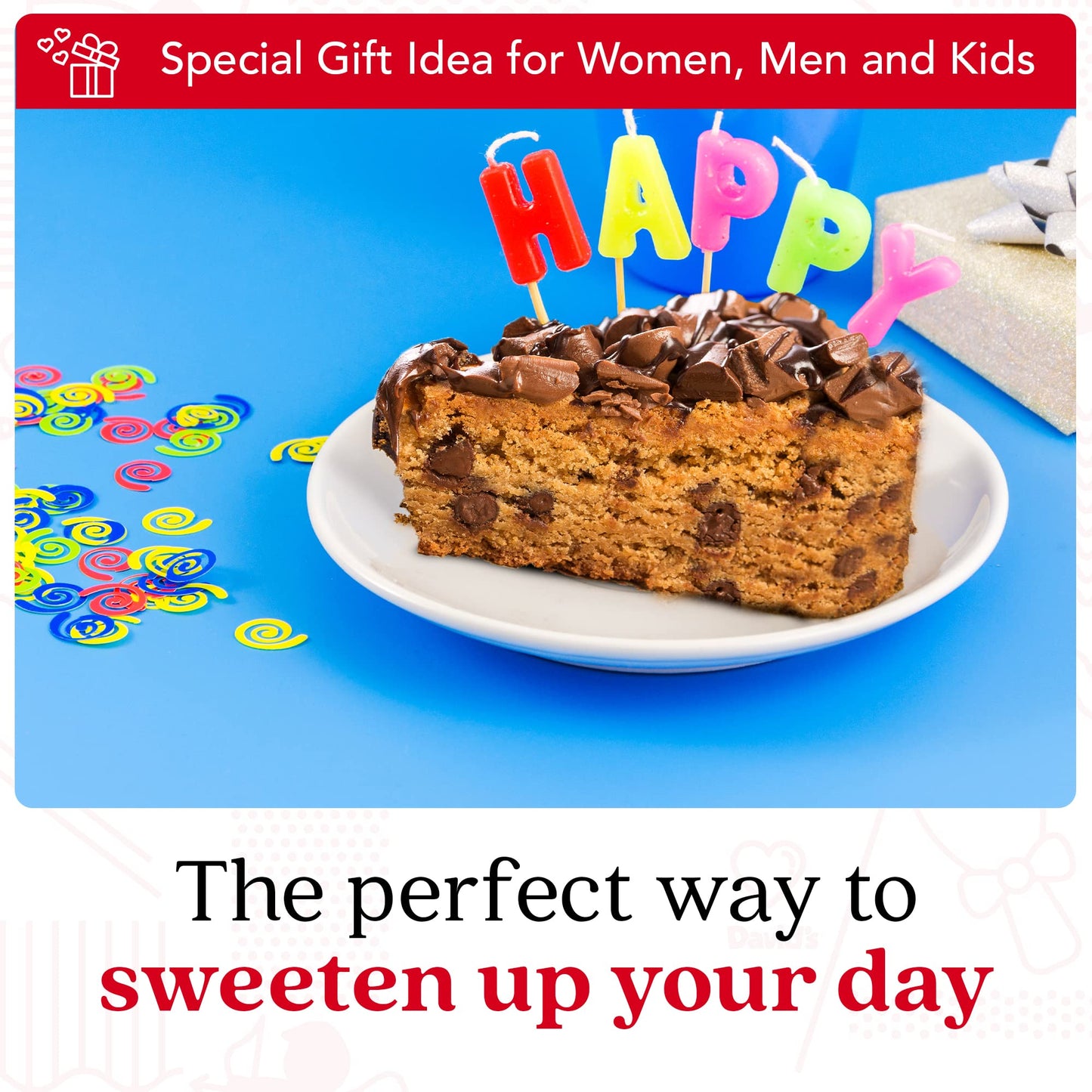 David'S Cookies Chocolate Chip Deep Dish Cookie Pie 10''-Pre-Sliced 14 Pcs. Fresh Gourmet Bakery Dessert Filled With Chocolate C