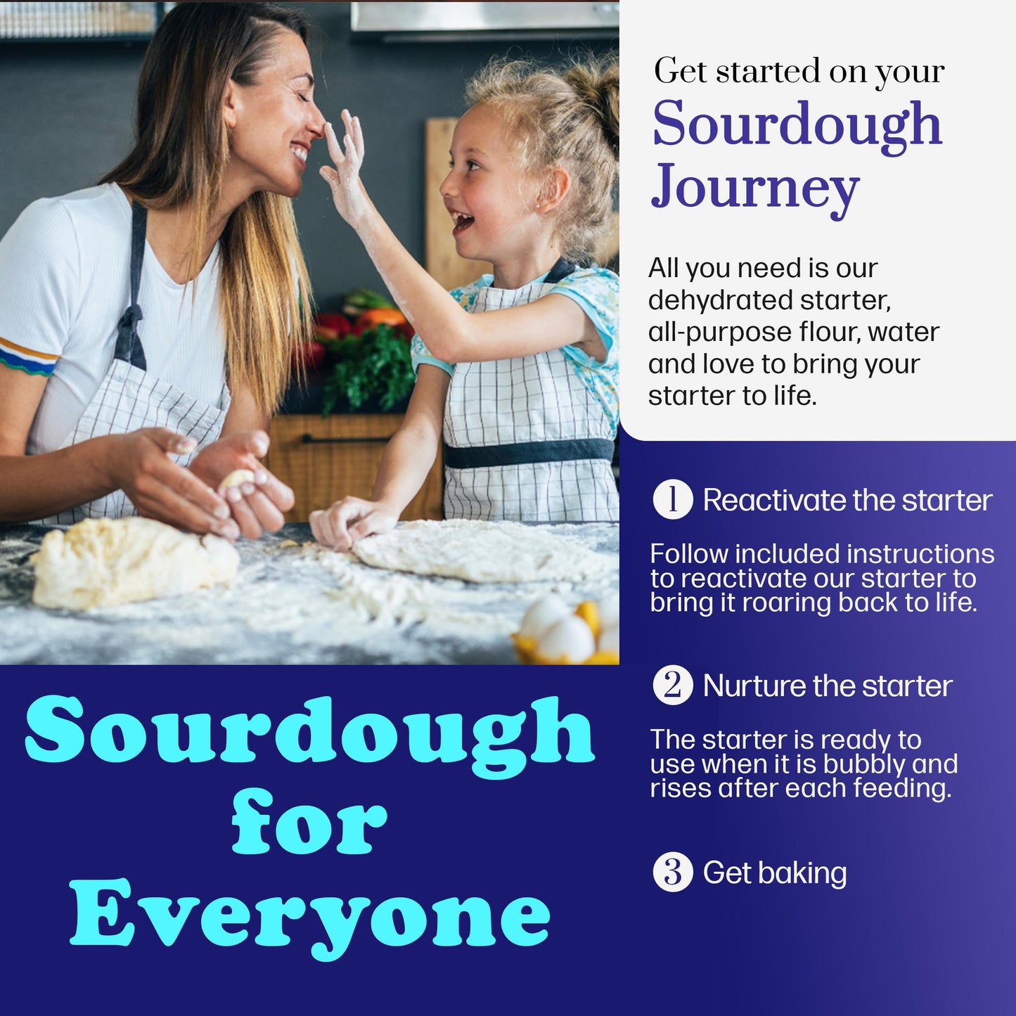 Captain Sourpants Dehydrated Sourdough Starter for Bread, Pizza, Buns, Pancakes, Muffins - Easy Instructions