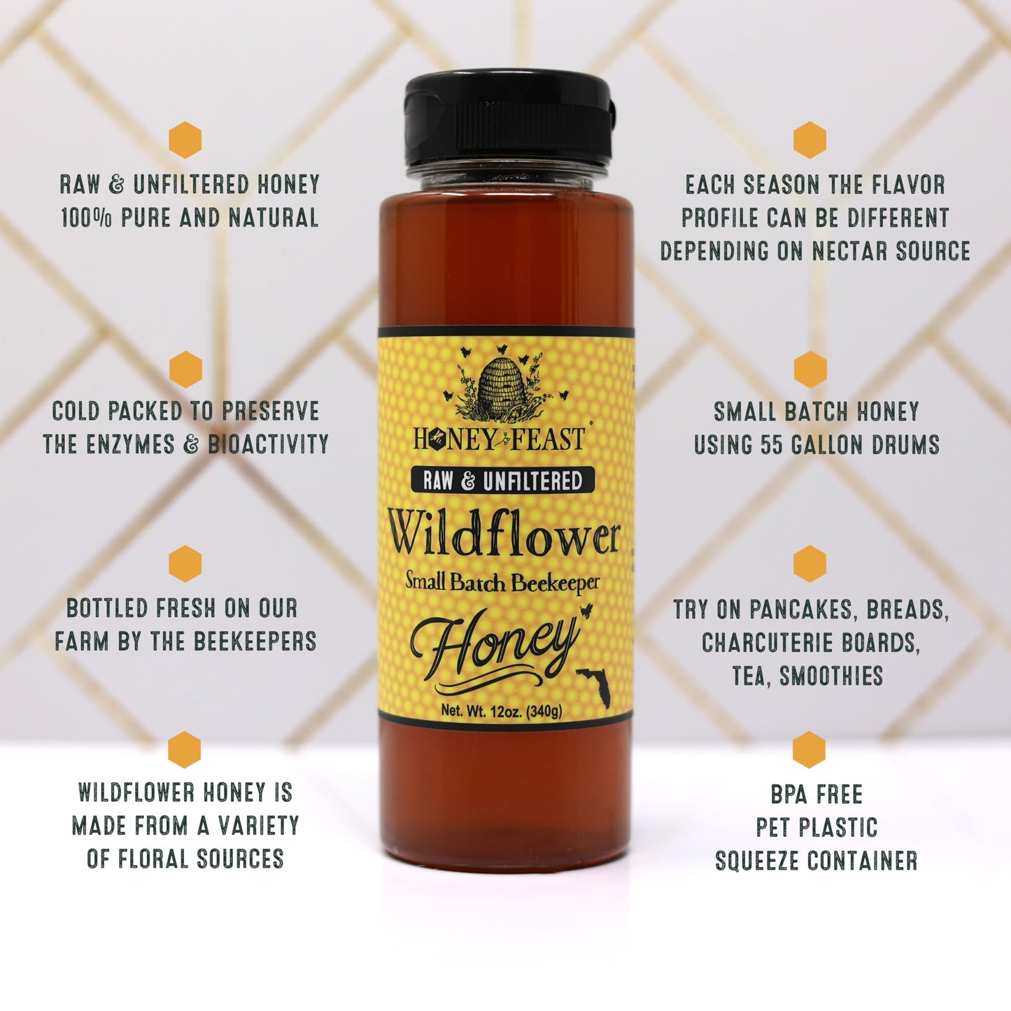 Honey Feast, Honey Wild Flower, 12 Ounce