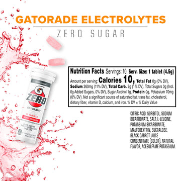 Gatorade Zero compact pieces, Watermelon Flavor, Pack of 80, 1.6 oz