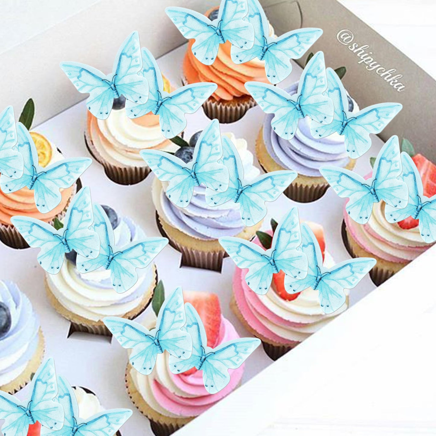 48 Pcs Edible Butterfly Cupcake Toppers Wafer Paper Butterflies Cake Decorations Edible Butterfly Cupcake Picks For Butterfly Th