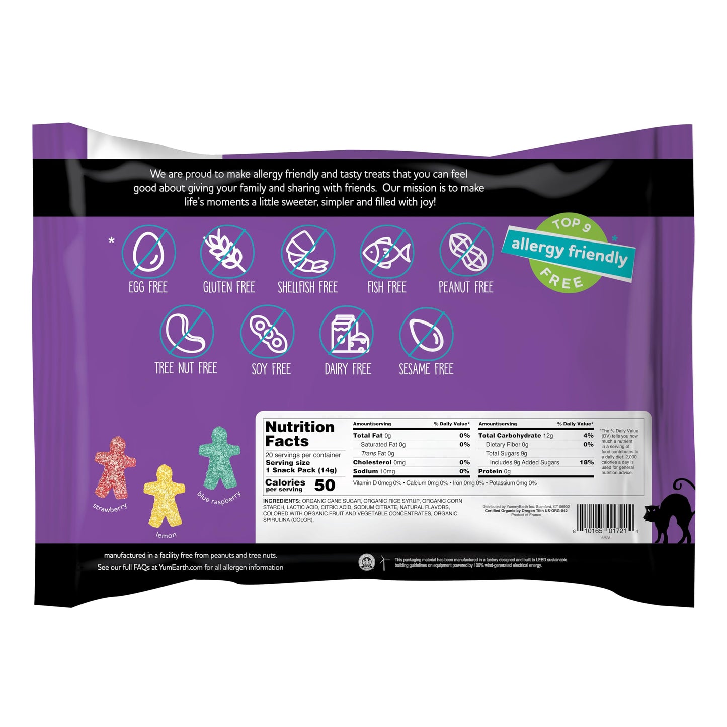 YumEarth Halloween Organic Sour Littles Chewy Candy - Allergy Friendly (Top 9 Free), No Artificial Dyes or Flavors, Non GMO, Glu