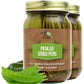 Green Jay Gourmet Pickled Snow Peas - Fresh Hand Jarred Vegetables, 32 oz (Pack of 2)