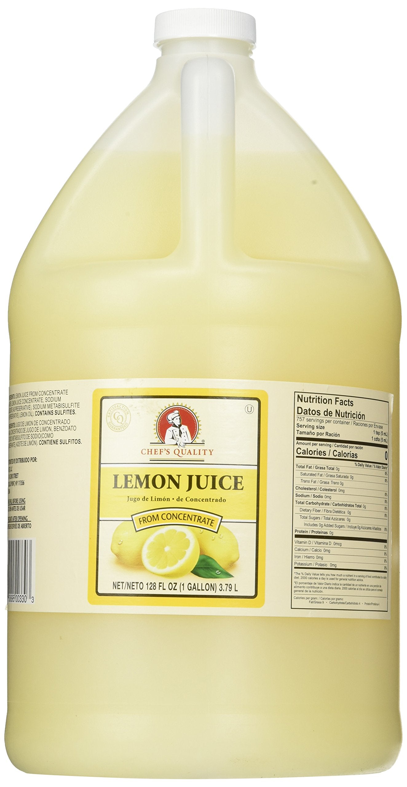 Chefs Quality Lemon juice, 128 Ounce