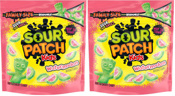 SOUR PATCH KIDS Watermelon Soft & Chewy Candy, Family Size, Bulk Candy, 1.8 lb (Pack of 2)