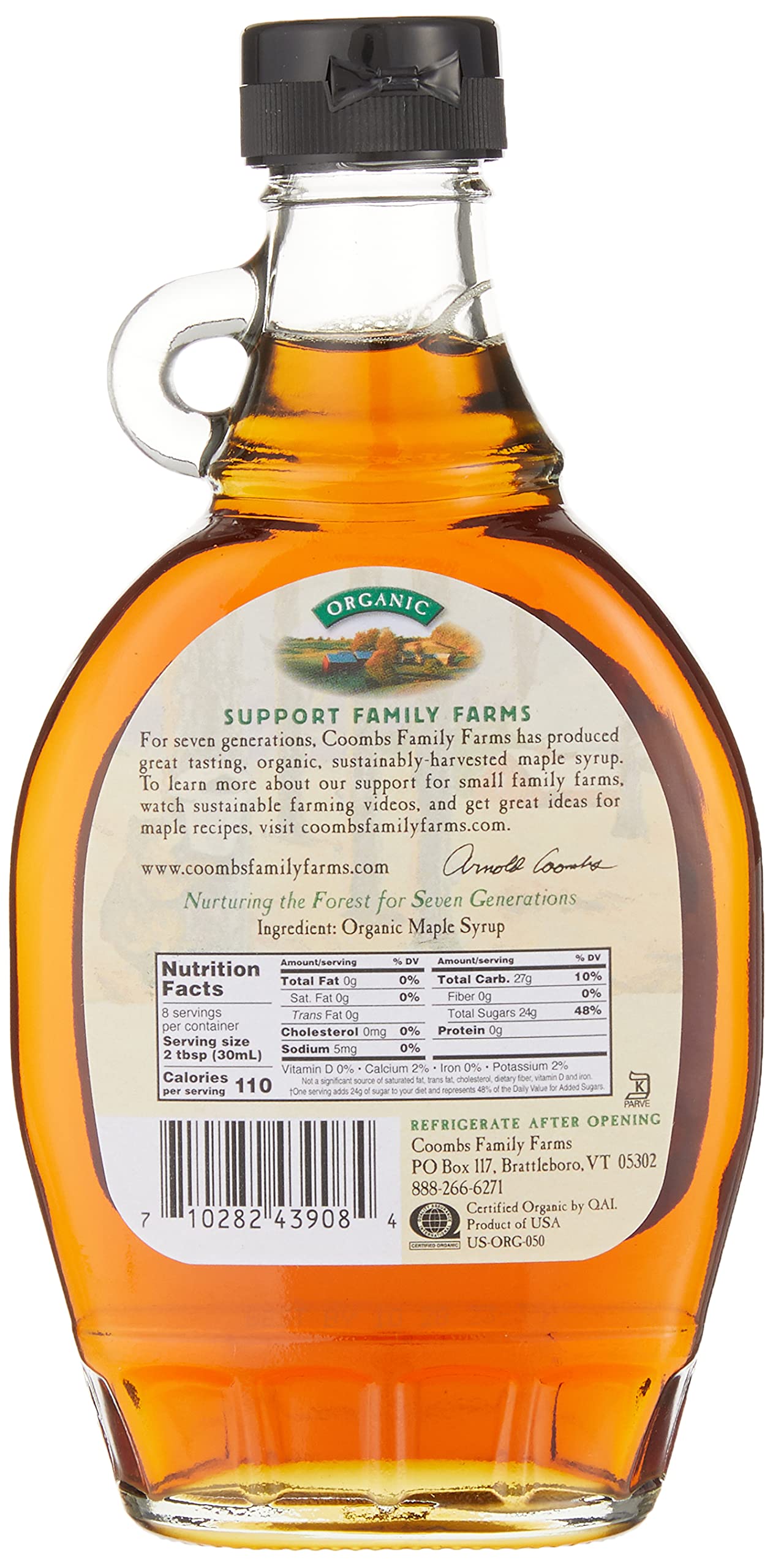 Coombs Family Farms Organic Maple Syrup Grade B, Dark Color, 8 Fl Oz