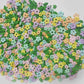 Edible Sugar Colorful Flowers Sprinkles Green Leaf Cake Cupcake Toppers Cookie Decorations Green Grass Sweet Dessert Sprinkle Fo