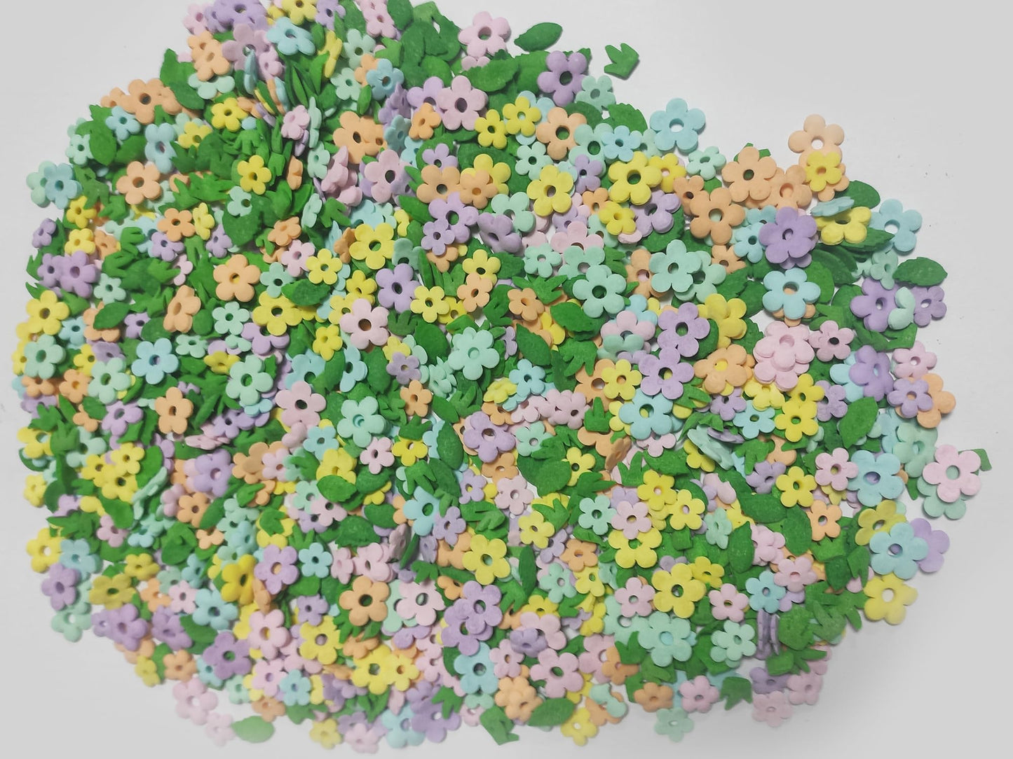 Edible Sugar Colorful Flowers Sprinkles Green Leaf Cake Cupcake Toppers Cookie Decorations Green Grass Sweet Dessert Sprinkle Fo