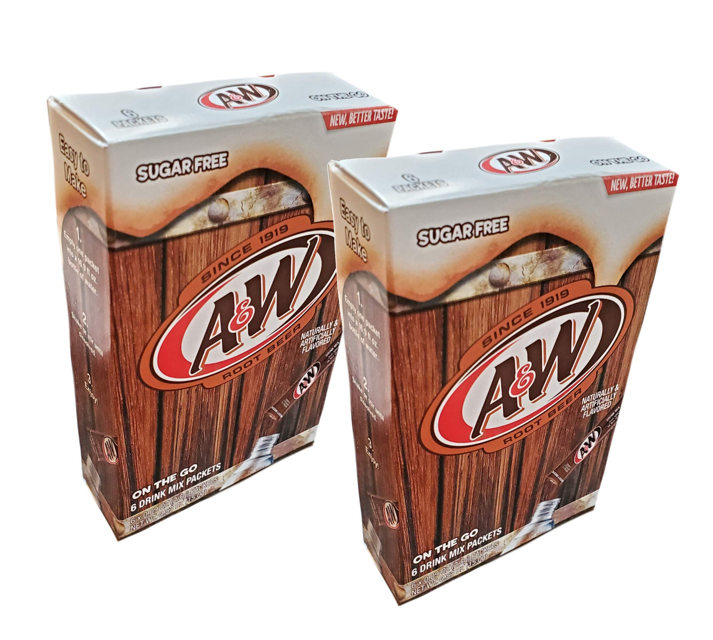 miubaao A&W Root Beer Drink Mix Packets - Caffeine/Sugar Free - 12 Count (2 Packs) - On-the-Go Beverage