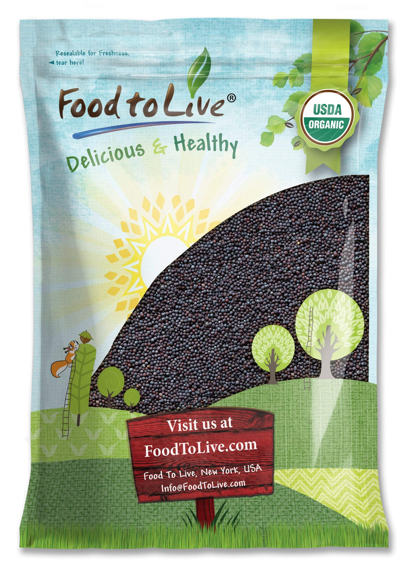 Organic Black Mustard Seeds, 9 Pounds - Non-GMO, Whole Hot Spice, Non-Irradiated, Vegan, Kosher, Bulk. High in Protein, Fiber, S