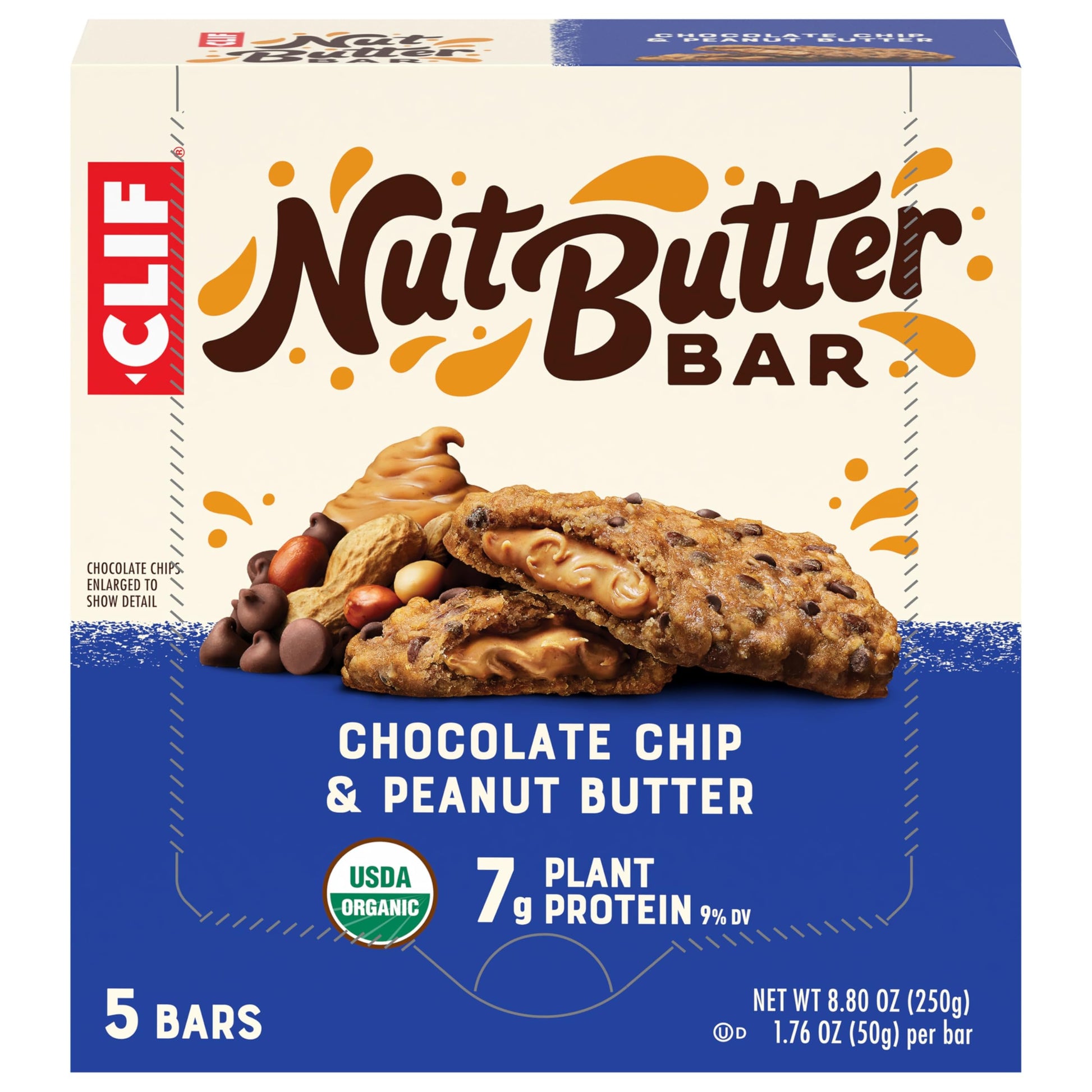 CLIF Nut Butter Bar - Chocolate Chip & Peanut Butter - Filled Energy Bars - Non-GMO - USDA Organic - Plant-Based - Low Glycemic 