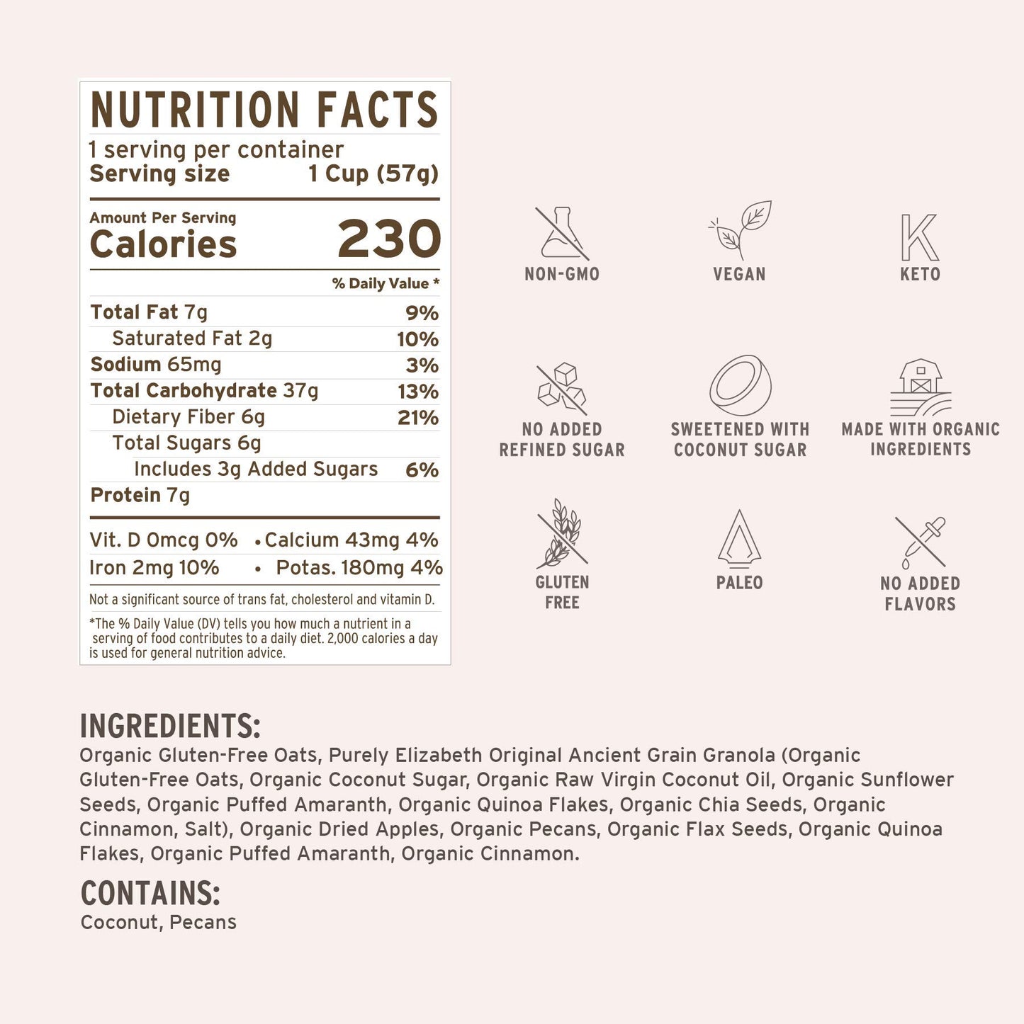 Purely Elizabeth Vegan Gluten-Free Superfood Oats Cup, Apple Cinnamon Pecan (4 Ct.)