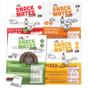 Snack Mates By The New Primal Sampler Four Flavor Pack, High Protein And Low Sugar Kids Snack, Certified Gluten Free, Soy Free, 