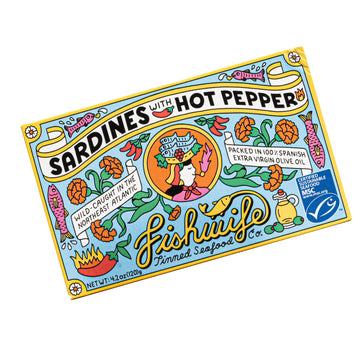 Fishwife Sardines with Hot Pepper 1-Pack (4.20 Ounce) - MSC-Certified Sustainable Seafood, High Protein, Gluten Free - Handpacke