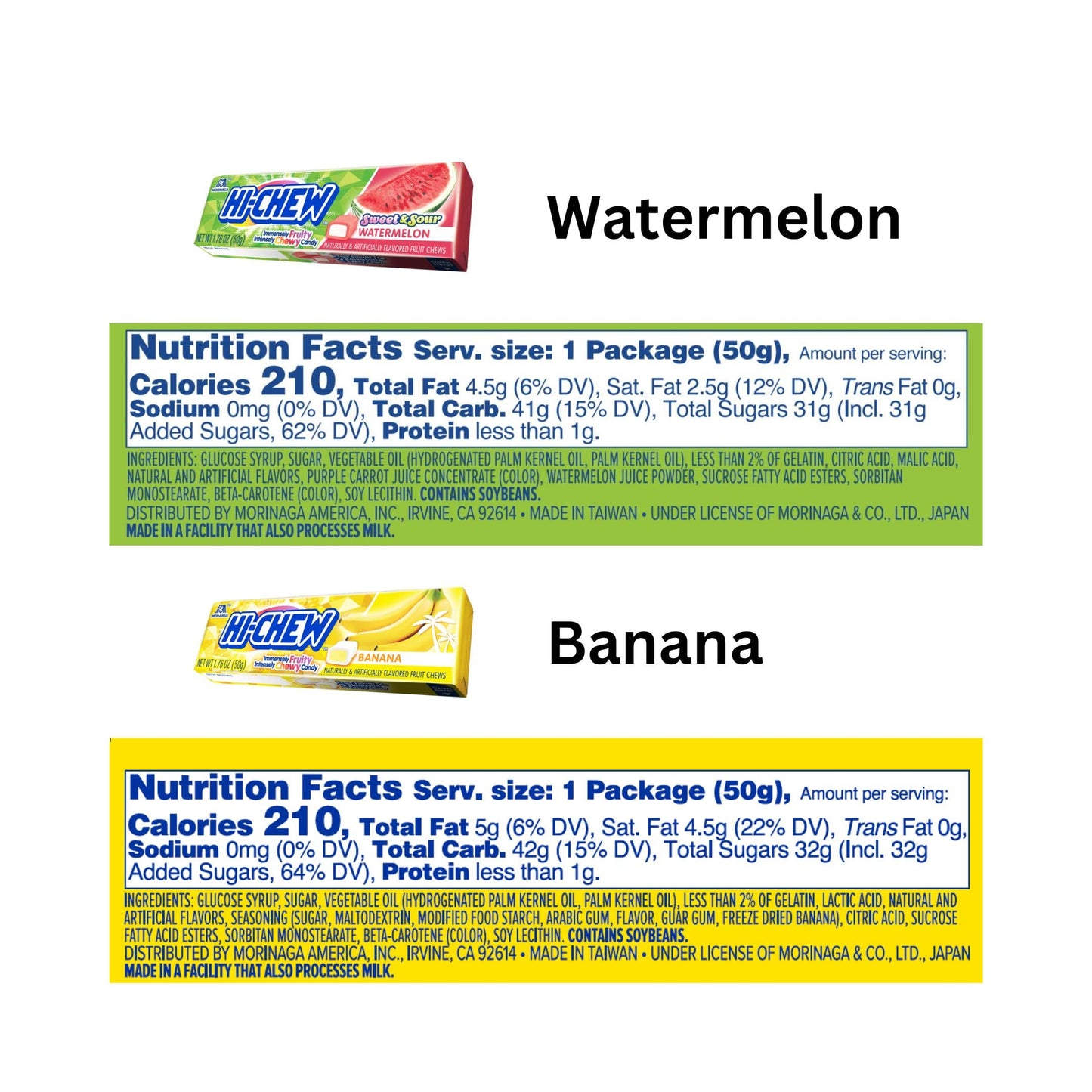 Hi-Chew Variety - Box Of 8 Sticks, 1.76Oz Ea | 8 Flavors And Brand Sticker Included | Unique Fun Soft & Chewy Taffy Candy | Imme