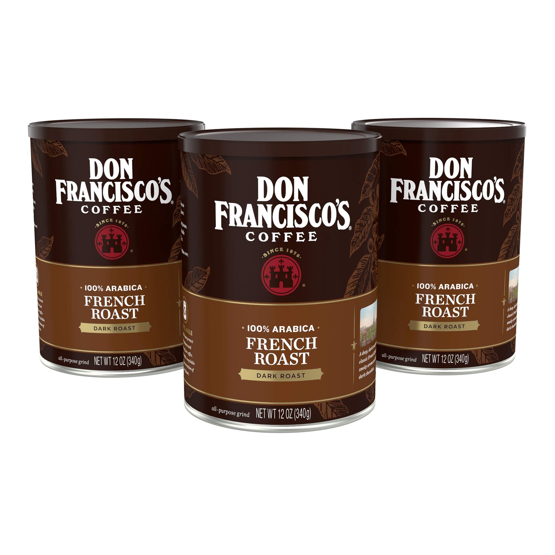 Don Francisco'S French Dark Roast Ground Coffee (3 X 12 Oz Cans)
