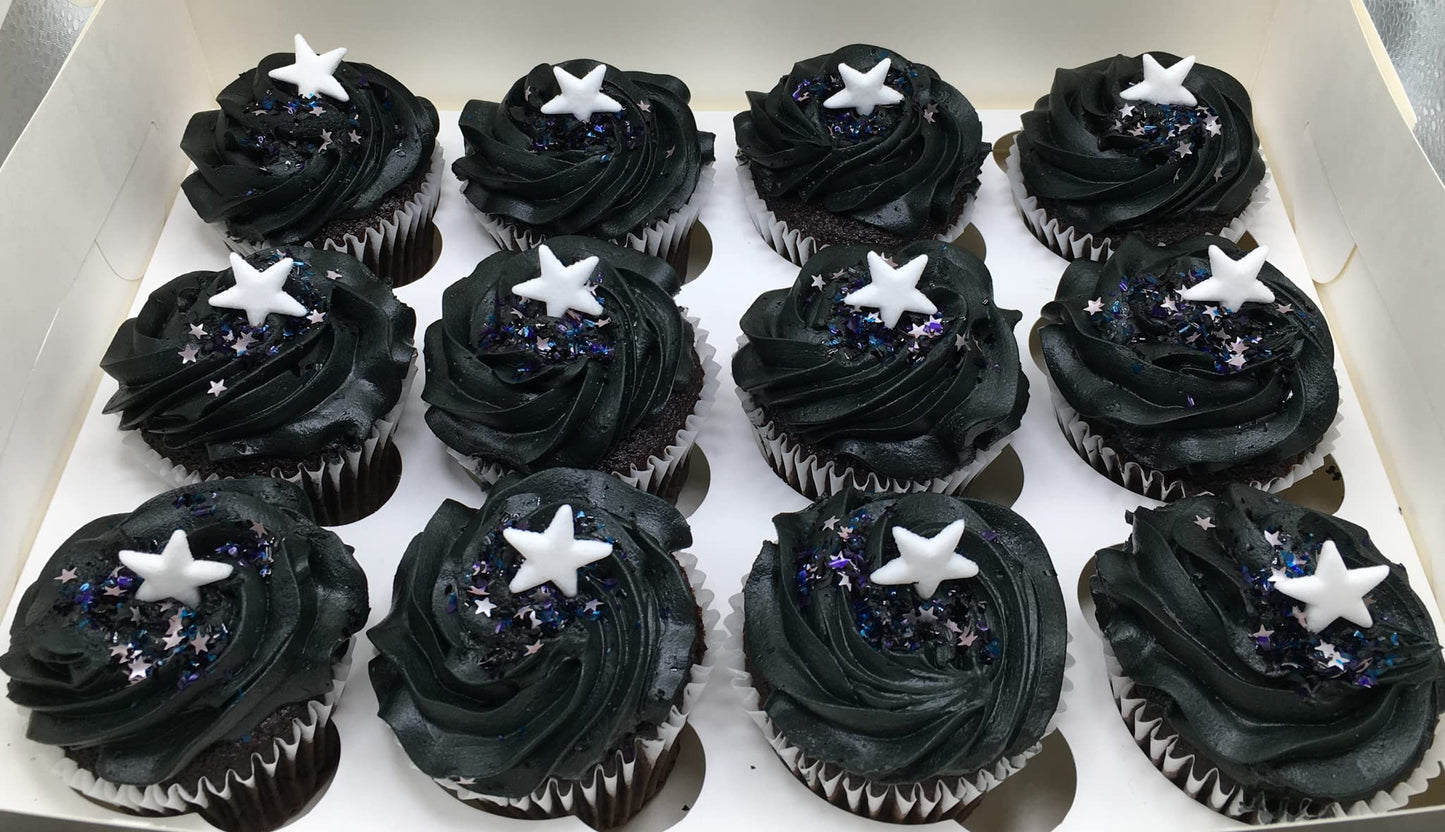 Sprinkle Deco Galaxy Stars Metallic Edible Shimmer Glitter for Cakes and Cupcakes, 0.15 oz Jar