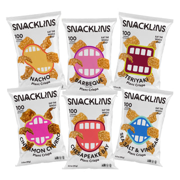 SNACKLINS Plant Based Crisps FAMILY SIZED BAGS - Gluten Free, Grain Free, Plant Based Crisps, 100% Kosher for Passover, Low Calo