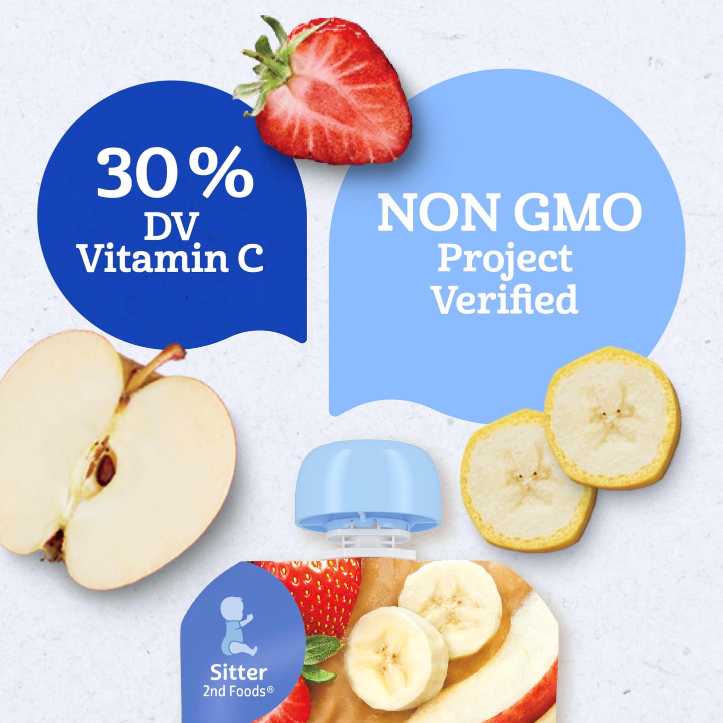 Gerber Baby Food Apple Strawberry Banana Baby Food, 3.5 Oz Pouch