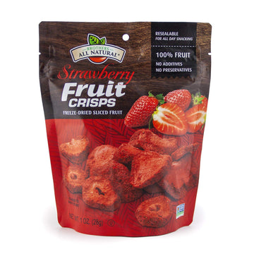 Brothers All Natural Freeze Dried Fruit Crisps, Strawberry, 1 Oz (Pack of 1), Made with 100% Fruit, Gluten Free, Soy Free, Vegan