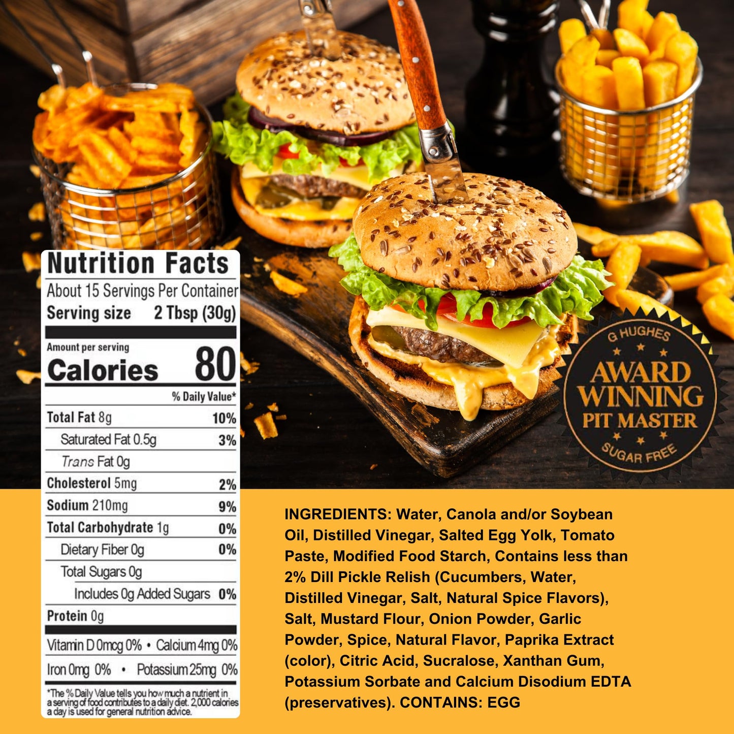 G Hughes Sugar Free Burger Secret Sauce - Sugar Free Burger Sauce, Special Sauce For Burgers, Gluten Free Burger Sauce, Hamburge