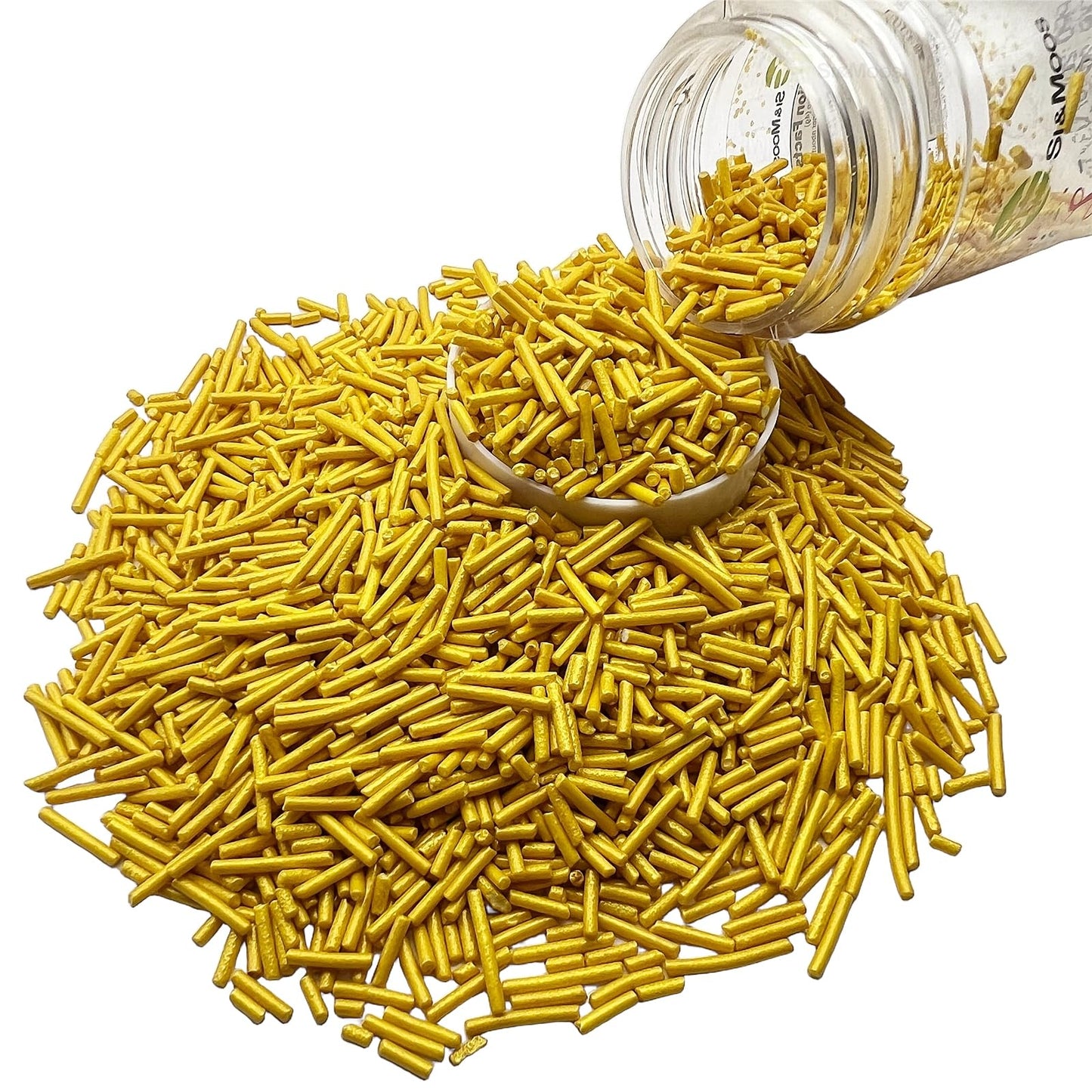 Se Si&Moos Gold Jimmies Sprinkles Gold Sprinkles For Cake Decorating Edible Crunchy Jimmies For Topping Ice Cream, Cookies, Cake