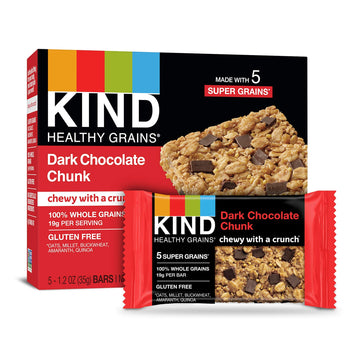 Kind Healthy Grains Bars, Double Chocolate Chunk, Non Gmo, Gluten Free, 1.2Oz, 5 Count (Pack Of 3)