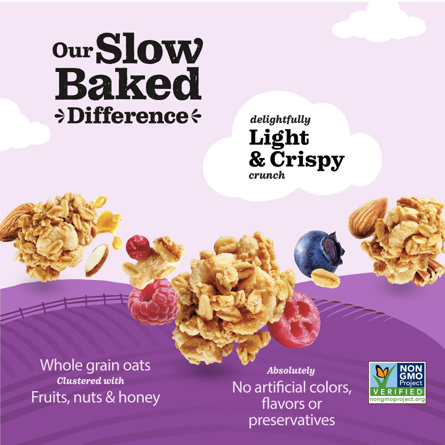 JORDANS Slow Baked Granola Variety Pack - Mixed Berry, Honey Nut, Four Nut - 11.4 oz (3 Pack) - No Artificial Flavors or Preservatives