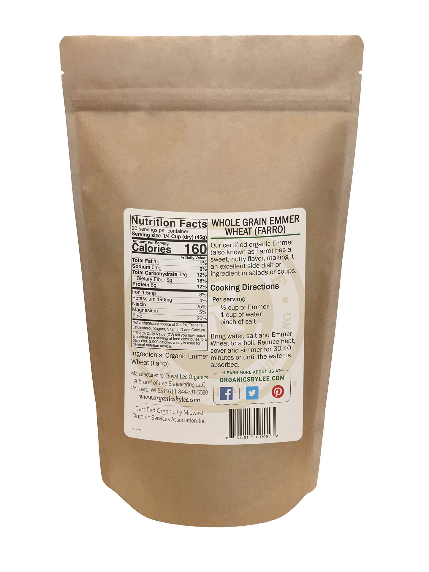 Royal Lee Organics By Standard Process Organic Emmer Grain (2Lbs)
