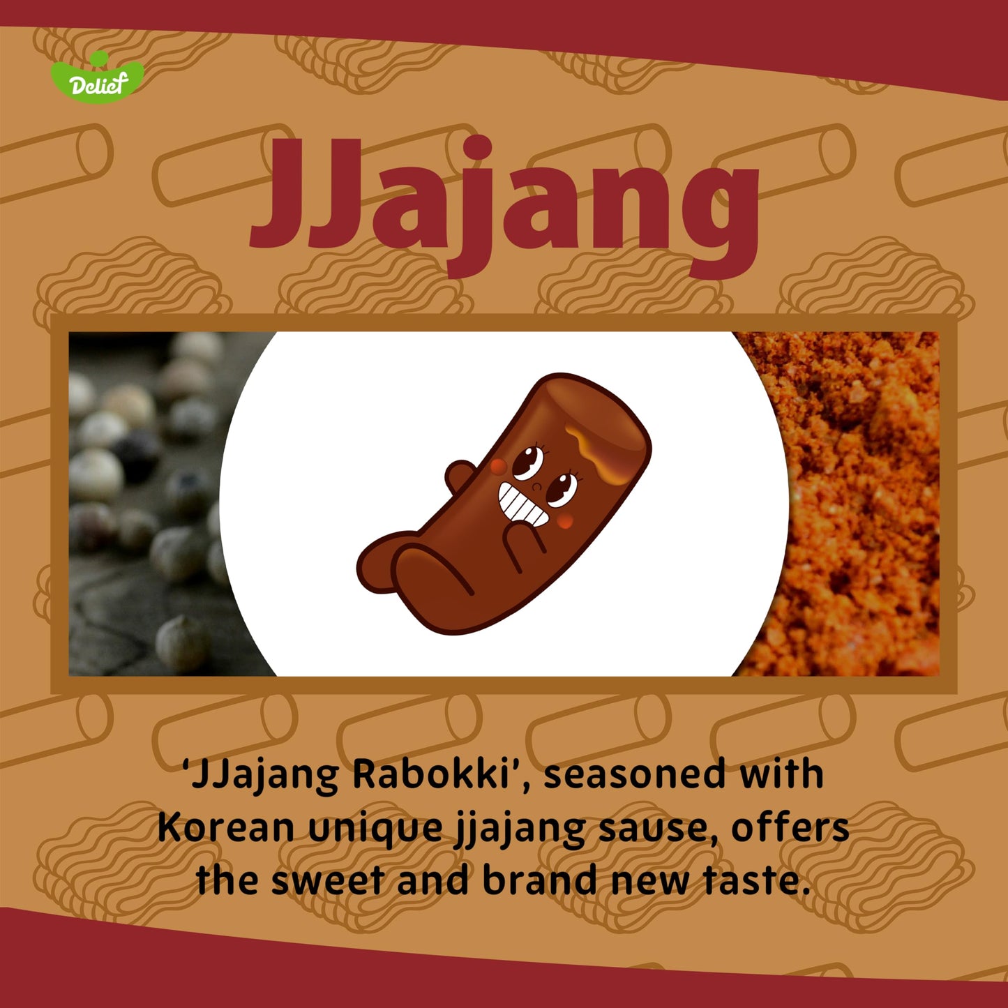 Delief Rabokki Jjajang Flavor 165G/5.82Oz - Pack Of 4, Korean Street Food, Ramen Noodle And Tteokbokki Rice Cake Combined In 1 -