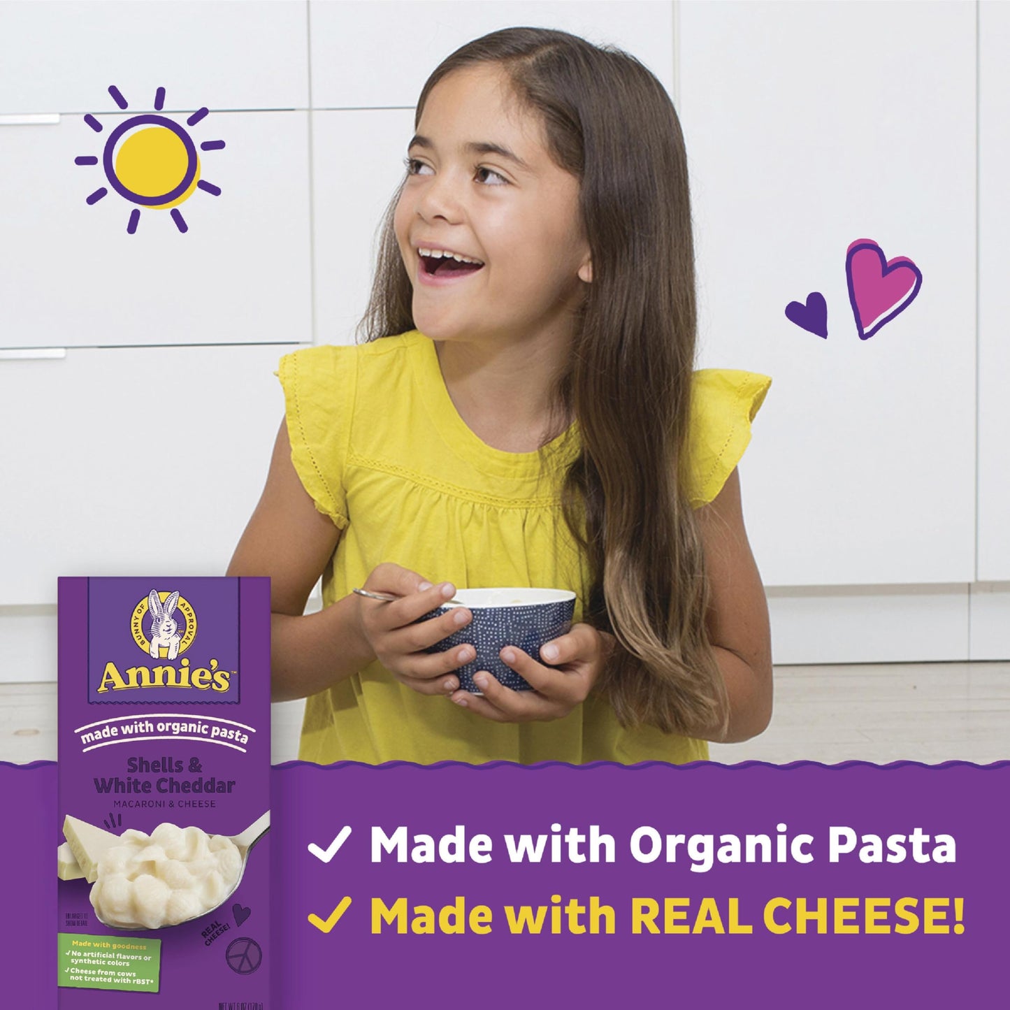 Annies White Cheddar Shells Macaroni and Cheese, Organic Pasta, 6 oz (Pack of 12)